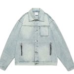 画像2: Zip pocket denim jacket　ユニセックス 男女兼用ジップポケットデニムGジャン ブルゾンジャケット (2)