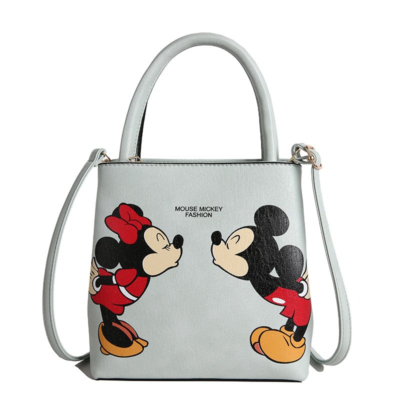 画像4: Mickey & Minnie print tote shoulder leather bag　ミッキー&ミニープリント トートショルダーレザーバッグ (4)