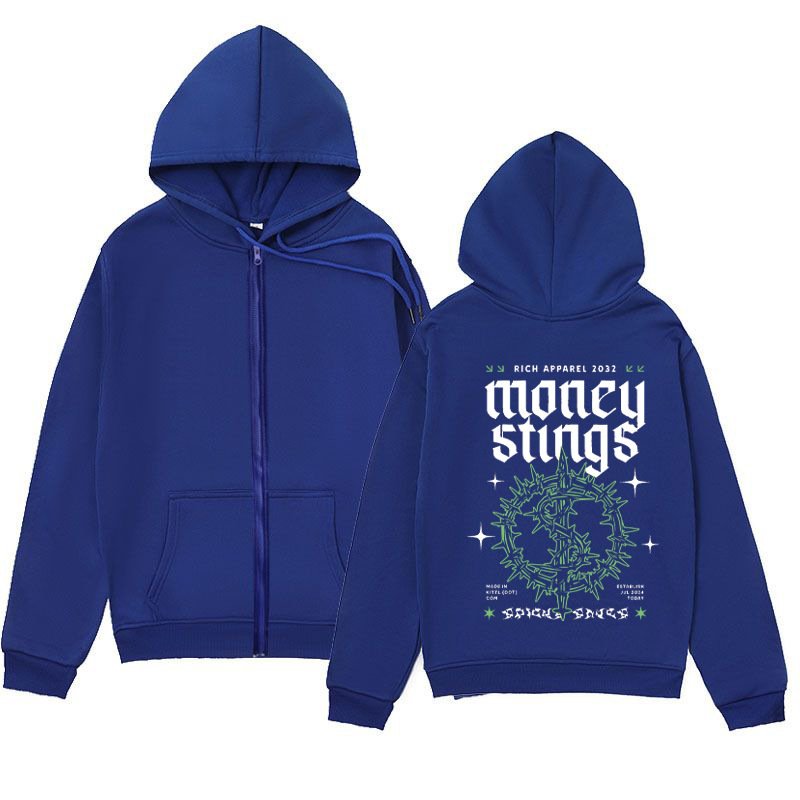 画像1: 26SS Unisex Monkey Sturgis Retro Print Hoodie　ユニセックス 男女兼用monkey sturgisロゴ ジップアップレトロプリントフーディスウェット (1)