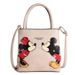 画像2: Mickey & Minnie print tote shoulder leather bag　ミッキー&ミニープリント トートショルダーレザーバッグ (2)