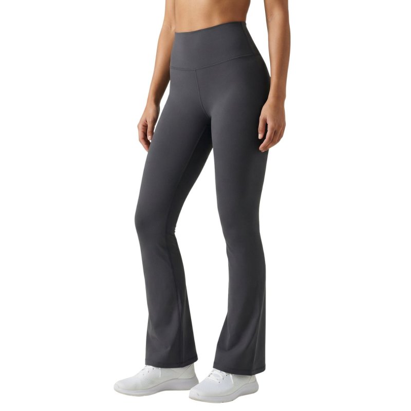 画像4: 26SS Women's Fleece lining High-Waist Bootcut Flare Legging Pants 接触温感 裏ラムスキンフリース 裏起毛 フリース ハイウエスト ブーツカット フレアー 骨盤矯正 着圧 レギンス パンツ (4)