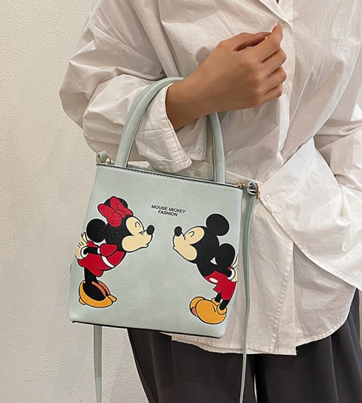 画像7: Mickey & Minnie print tote shoulder leather bag　ミッキー&ミニープリント トートショルダーレザーバッグ (7)