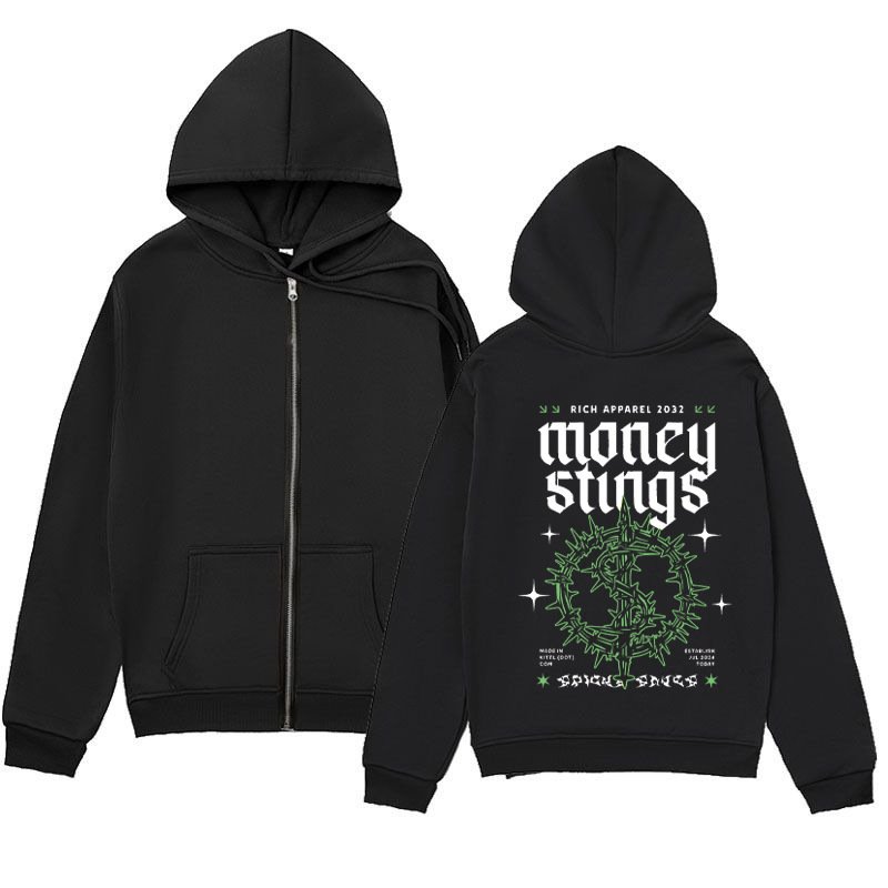 画像2: 26SS Unisex Monkey Sturgis Retro Print Hoodie　ユニセックス 男女兼用monkey sturgisロゴ ジップアップレトロプリントフーディスウェット (2)