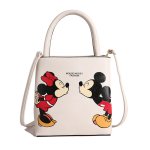 画像1: Mickey & Minnie print tote shoulder leather bag　ミッキー&ミニープリント トートショルダーレザーバッグ (1)