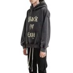 画像1: Vintage Design "Black Of Exit" Logo Sweat Shirt Hoodie ユニセックス 男女兼用  ヴィンテージ　デザイン　ロゴ　スウェット　シャツ　フーディ　パーカー (1)
