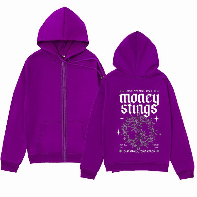 画像6: 26SS Unisex Monkey Sturgis Retro Print Hoodie　ユニセックス 男女兼用monkey sturgisロゴ ジップアップレトロプリントフーディスウェット (6)