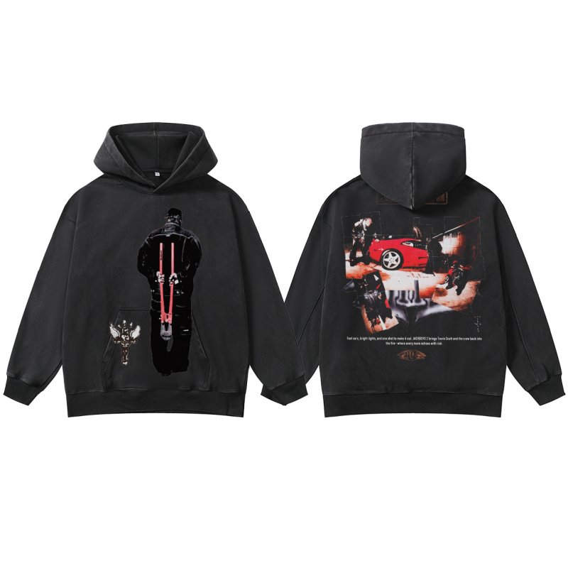 画像5: 26SS Over Size Travis Scott character print hoodie   オーバーサイズ ユニセックス 男女兼用 トラヴィス・スコット キャラクター プリント フーディ パーカー (5)