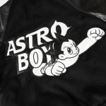 画像3: Astro Boy Embroidered Sleeve Leather Stadium Jacket Jumper　ユニセックス 男女兼用 ストトロボーイアトム刺繍レザースリーブスタジャンスタジアムジャンパー  MA-1 ボンバー ジャケット ブルゾン (3)