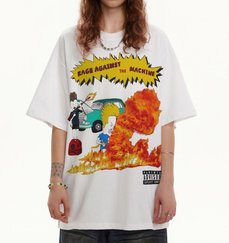 画像5: Unisex Beavis and Butt-Head American Retro Print Short Sleeve T-Shirt　アメリカンレトロBeavis and Butt-Headプリント 半袖ラウンドネックTシャツ ユニセックス 男女兼用  (5)