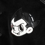 画像4: Astro Boy Embroidered Sleeve Leather Stadium Jacket Jumper　ユニセックス 男女兼用 ストトロボーイアトム刺繍レザースリーブスタジャンスタジアムジャンパー  MA-1 ボンバー ジャケット ブルゾン (4)