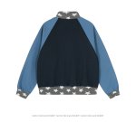 画像2: Star stand collar zip-up jacket fashion jersey  男女兼用 スタースタンドカラージップアップジャケットファッションジャージ (2)