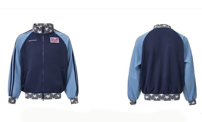 画像3: Star stand collar zip-up jacket fashion jersey  男女兼用 スタースタンドカラージップアップジャケットファッションジャージ (3)