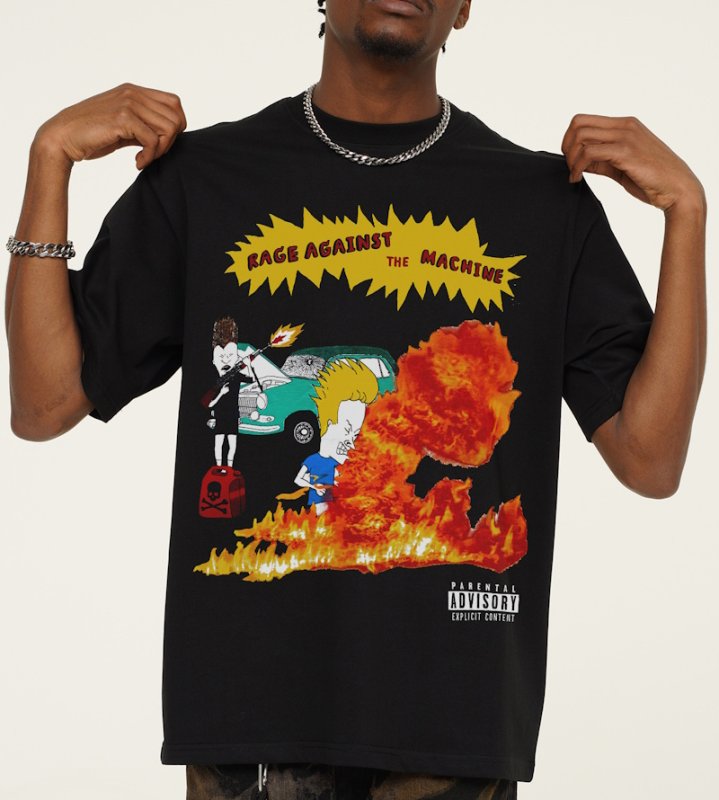 画像7: Unisex Beavis and Butt-Head American Retro Print Short Sleeve T-Shirt　アメリカンレトロBeavis and Butt-Headプリント 半袖ラウンドネックTシャツ ユニセックス 男女兼用  (7)