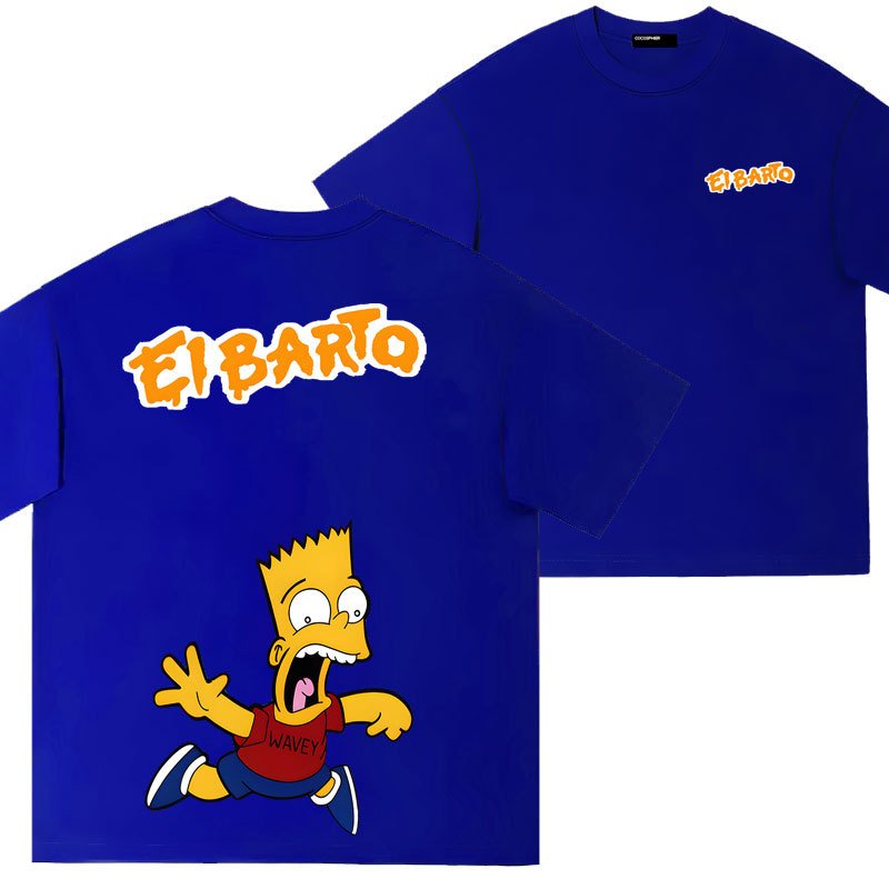 画像4: Unisex Surprise Bart Simpson Print Short Sleeve T-Shirt　サプライズバードシンプソン半袖ラウンドネックTシャツ ユニセックス 男女兼用  (4)