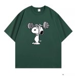 画像5: Unisex Weightlifting Snoopy  Print Short Sleeve T-Shirt　ウェイトリフティングスヌーピー半袖ラウンドネックTシャツ ユニセックス 男女兼用  (5)