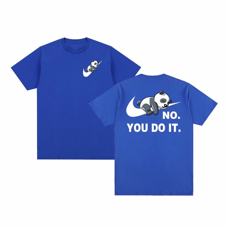 画像7: Unisex No you do it Panda Knot Swoosh Print Short Sleeve T-Shirt　no you do it×ノットスウォッシュパンダ半袖ラウンドネックTシャツ ユニセックス 男女兼用  (7)