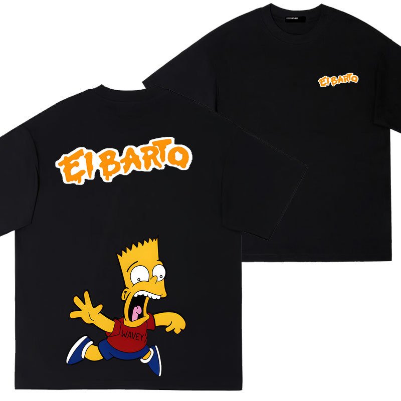 画像3: Unisex Surprise Bart Simpson Print Short Sleeve T-Shirt　サプライズバードシンプソン半袖ラウンドネックTシャツ ユニセックス 男女兼用  (3)