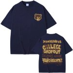 画像7: Unisex Kanye West College Bear PrintShort Sleeve T-Shirt　カレッジベアプリント半袖ラウンドネックTシャツ ユニセックス 男女兼用  (7)