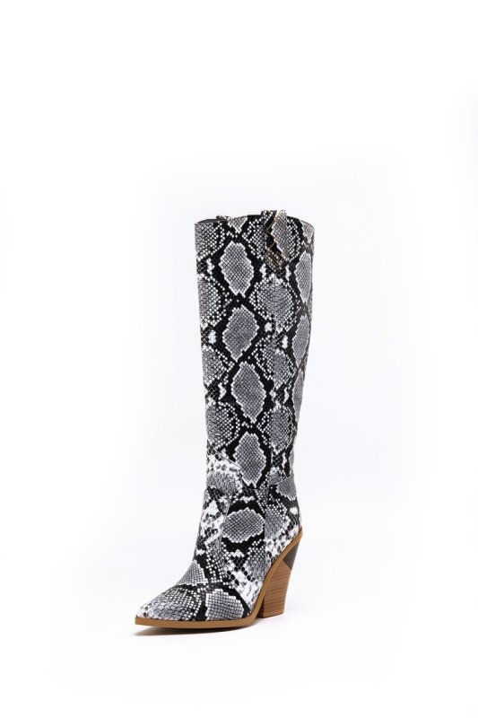 画像7: Women's high-heeled long tube show boots  カラー レザーウエスタンスタイル ロングブーツ　 (7)