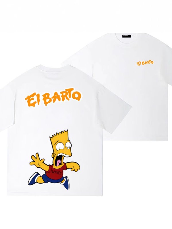 画像2: Unisex Surprise Bart Simpson Print Short Sleeve T-Shirt　サプライズバードシンプソン半袖ラウンドネックTシャツ ユニセックス 男女兼用  (2)