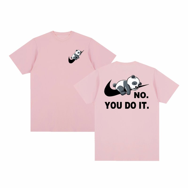 画像10: Unisex No you do it Panda Knot Swoosh Print Short Sleeve T-Shirt　no you do it×ノットスウォッシュパンダ半袖ラウンドネックTシャツ ユニセックス 男女兼用  (10)