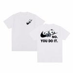画像1: Unisex No you do it Panda Knot Swoosh Print Short Sleeve T-Shirt　no you do it×ノットスウォッシュパンダ半袖ラウンドネックTシャツ ユニセックス 男女兼用  (1)