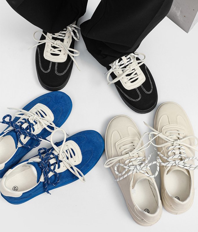 画像9: Unisex Leather platform basic sneakers casual shoes　 ユニセックス男女兼用ベーシック厚底レザーレースアップスニーカーカジュアルシューズ (9)