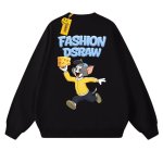 画像1: dsraw Tom and Jerry Tom & Cheese Print Sweat shirts ユニセックス男女兼用トムとジェリートム&チーズプリント スウェット トレーナー (1)