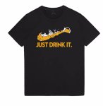 画像1: Unisex Swoosh Short Sleeve T-Shirt 　変形ススウォッシュ＆Unisex Swoosh Short Sleeve T-Shirt 　変形ススウォッシュ＆Just Drink It プリント半袖ラウンドネックTシャツ ユニセックス 男女兼用  (1)