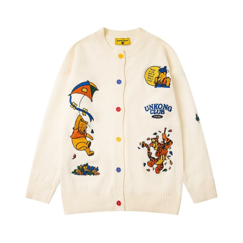画像3: Winnie-the-Pooh Sweater Pullover Cardigan くまのプーさん クマのプーさん 総柄 セーター プルオーバー カーディガン (3)