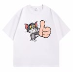 画像1: Unisex Good job Tom & Jerry. Tom print Short Sleeve T-Shirt　グッジョブトム&ジェリー トムプリント半袖ラウンドネックTシャツ ユニセックス 男女兼用  (1)