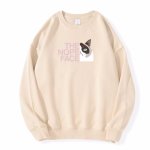 画像3: NOPE Half Face Cat Print Sweat shirts ユニセックス男女兼用 ノープランハーフキャット猫プリント スウェット トレーナー (3)