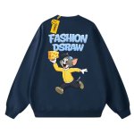 画像5: dsraw Tom and Jerry Tom & Cheese Print Sweat shirts ユニセックス男女兼用トムとジェリートム&チーズプリント スウェット トレーナー (5)