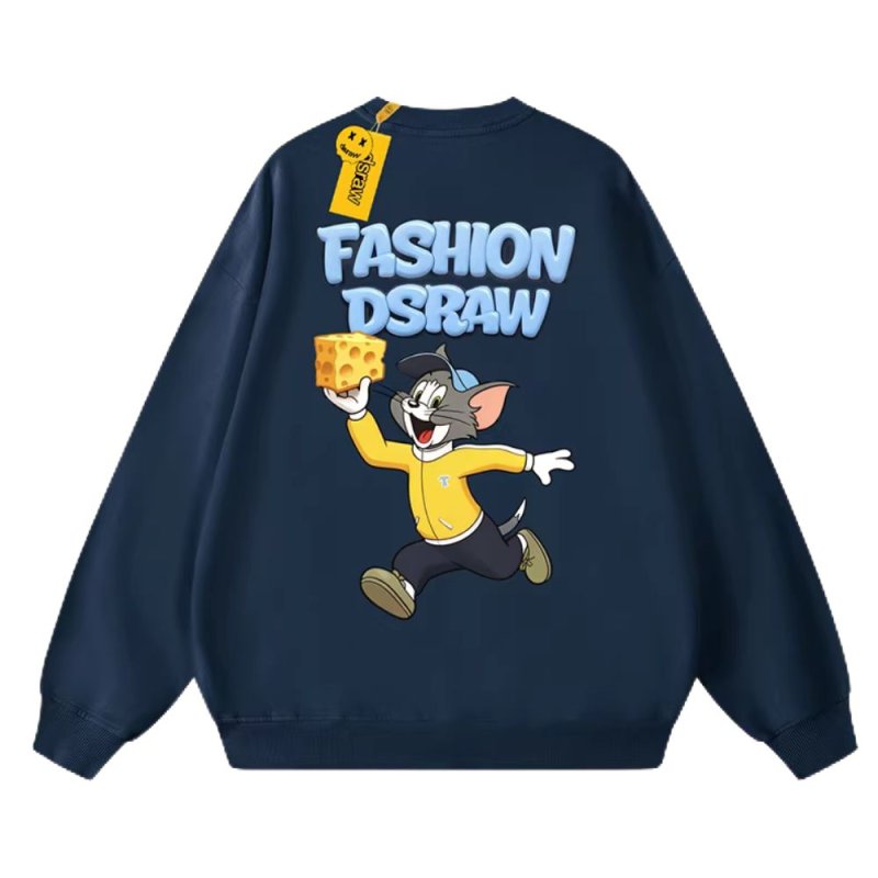 画像5: dsraw Tom and Jerry Tom & Cheese Print Sweat shirts ユニセックス男女兼用トムとジェリートム&チーズプリント スウェット トレーナー (5)