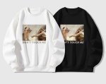 画像3: Michelangelo Art Flask Painting Parody Cat Print Sweat shirts ユニセックス男女兼用ミケランジェロアート フラスコ画パロディ猫プリント スウェット トレーナー (3)