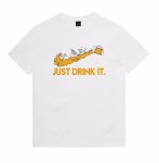 画像2: Unisex Swoosh Short Sleeve T-Shirt 　変形ススウォッシュ＆Unisex Swoosh Short Sleeve T-Shirt 　変形ススウォッシュ＆Just Drink It プリント半袖ラウンドネックTシャツ ユニセックス 男女兼用  (2)