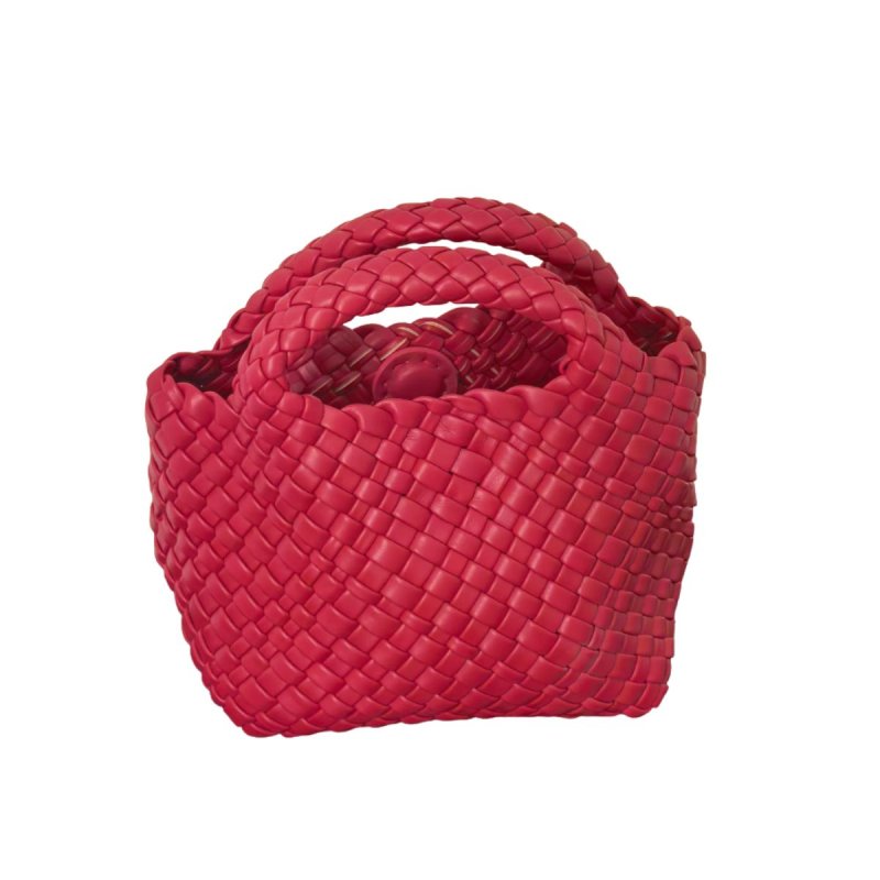 画像18: Woven leather mini braided tote shoulder bag 　レザーミニ編み込みショルダートートバッグ (18)