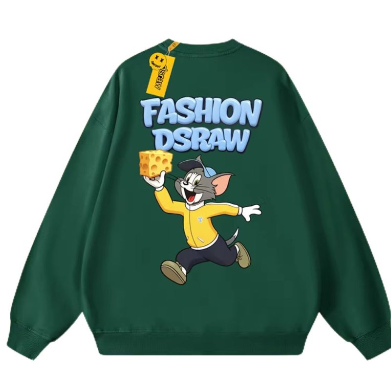 画像4: dsraw Tom and Jerry Tom & Cheese Print Sweat shirts ユニセックス男女兼用トムとジェリートム&チーズプリント スウェット トレーナー (4)
