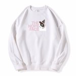 画像2: NOPE Half Face Cat Print Sweat shirts ユニセックス男女兼用 ノープランハーフキャット猫プリント スウェット トレーナー (2)