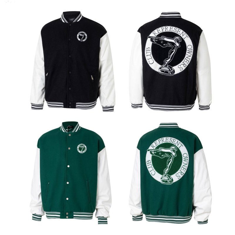 画像3: REPRESENT CLUB REPRESENT OWNERS Embroidery Stadium Jumper baseball uniform jumper blouson ユニセックス 男女兼用 刺繍 ジャケット スタジアムジャンパー スタジャン MA-1  (3)