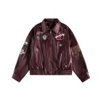 画像4: 26SS Men's  embroidery label shoulder elastic cuff jacket men and women メンズ ユニセックス 男女兼用レザーエンブレム 刺繍 ブルゾン ジャケット (4)