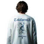 画像3: Unisex California bear Circle Cross Backprint Sweat Shirts ユニセックス カリフォルニア ベア 男女兼用 十字架 サークル クロス 熊 プリント スウェットトレーナー (3)