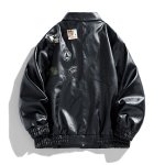 画像1: 26SS Men's Back embroidery label shoulder elastic cuff jacket men and women メンズ ユニセックス 男女兼用レザー バック 背中 エンブレム 刺繍 ブルゾン ジャケット (1)