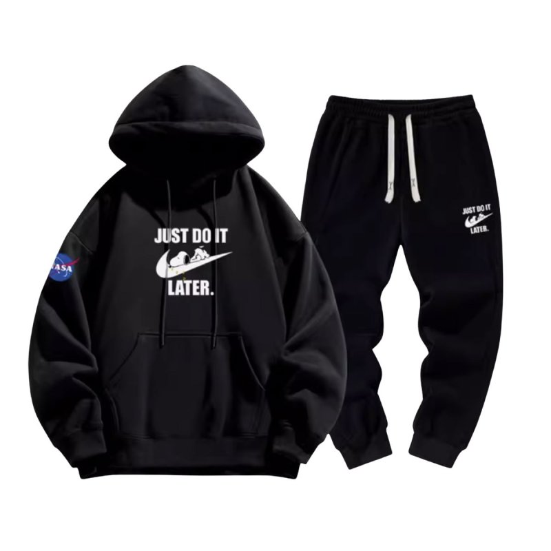 画像2: 26SS JUST DO IT LATER x Snoopy sweat hoodie pants setup ユニセックス男女兼用 NASA×JUST DO IT LATER × スヌーピー スウェットパーカー トレーナー パンツ セットアップ  (2)