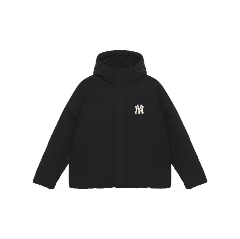 画像1: 25 MLB Varsity Hooded Short Puffer Jacket New York Yankees ユニセックス男女兼用 MLB NY  バーシティー ヌプシ ショートダウンジャケット スタジアムジャンパー ベンチコート (1)