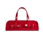 画像2: Patent Bow-tied tote bag エナメル リボン付き横長 ミニバッグ リボントートバッグ (2)