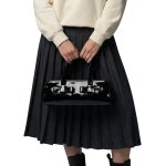 画像3: Patent Bow-tied tote bag エナメル リボン付き横長 ミニバッグ リボントートバッグ (3)