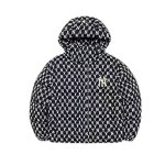 画像2: MLB NY monogram logo hoodie padded puffer down Nuptse short jackets ユニセックス男女兼用 MLB NY モノグラムロゴ ヌプシ ショートダウンジャケット スタジアムジャンパー ベンチコート (2)
