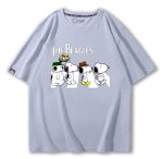 画像9: Unisex Snoopy & Puppy Abbey Road Print Short Sleeve T-Shirt 　 スヌーピー＆パピー アビーロードプリント半袖ラウンドネックTシャツ ユニセックス 男女兼用  (9)