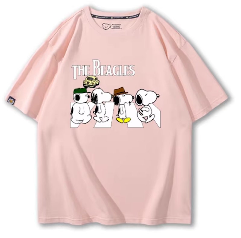 画像11: Unisex Snoopy & Puppy Abbey Road Print Short Sleeve T-Shirt 　 スヌーピー＆パピー アビーロードプリント半袖ラウンドネックTシャツ ユニセックス 男女兼用  (11)